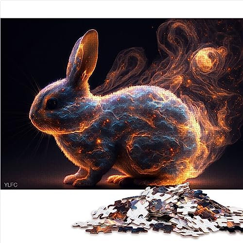 Puzzle für Erwachsene und Kinder, Hase, 1000 Teile, Holzpuzzle, geeignet für Erwachsene und Kinder über 12 Jahre, Herausforderungsfamilie, Größe: 50x75 cm