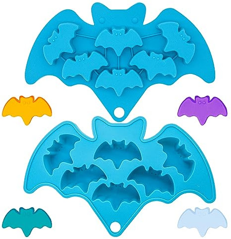Moules à chocolat en silicone chauve-souris d'Halloween – Moules de cuisson à 6 cavités pour cookies, bonbons, gelée