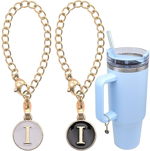 CAIKEZI AnnabelZ Letter Charm Accessories For Stanley Cup,2PCS ID Initial Letter Charm Personalized For Stanley Tumbler Cup Identification Handle Letter Charms