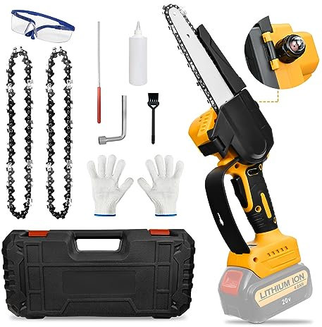 Mini motosierra inalámbrica para batería compatible con deswalt, motosierra de poda sin escobillas de 6 pulgadas, mini motosierra inalámbrica para cortar madera, ramas de árbol (batería incluida