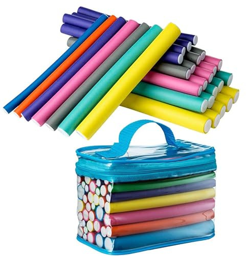 42 Stück Weichschaum Haar Lockenwickler, Curling Rods, Schlafen Lockenwickler, Weichschaum Lockenwickler Set, Ohne Hitze Schaumstoff üBer Nacht, für GroßE Und Kleine Locken, 7 GrößEn