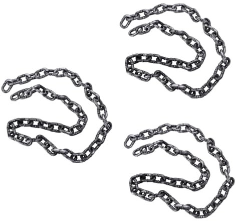Toyvian 3 Stück Simulation Große Eisenkette Gefangener Kostümkette Halloween Spukhaus Dekoration Halloween Ketten Kostüme Halloween Kunststoffkette Requisite Pp