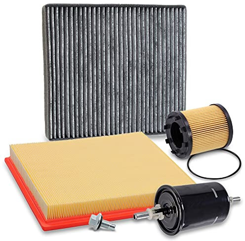 BESTPRICE Inspektionspaket Filterset mit 1x Ölfilter, 1x Luftfilter, 1x Innenraumfilter (Pollenfilter) mit Aktivkohle, 1x Kraftstofffilter, Kompatibel mit OPEL ASTRA G (T98), ZAFIRA A (T98)