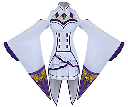 Gooyeh REM/RAM/Emilia Cosplay Kostüm Anime Cosplay Damenkostüm Kinder/Erwachsene Cosplay Kostüm Set Comic Con Party Maskerade Halloween Cosplay Kostüm Komplett-Set