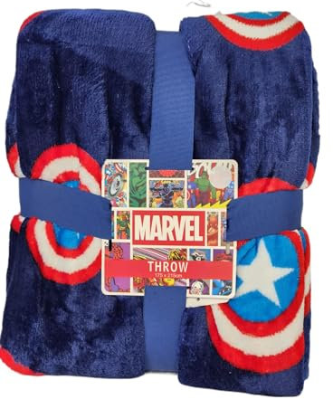 Marvel Fleece-Überwurfdecke, 175 x 215 cm, Edelstahl, Wasserflasche 500 ml, ideal für Marvel-Enthusiasten (Marvel-Überwurf)