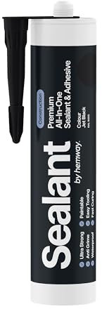 Hemway - Construction All-In-One Hybrid Polymer Sealant & Adhesive - Jet Black | Anti-Mould, Waterproof & Paintable | 300 ml