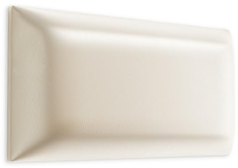 Muralo Wandkissen Gepolstert, Kunstleder, Wandpolster - 80x20 cm, Creme | Wandpaneel, ideal als Bettkopfteil oder Lendenkissen - für Schlafzimmer und Wohnzimmer, einfache Anbringung mit Montagekleber