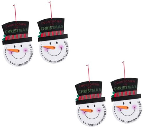 MAGICLULU 4 Stück Schneemannkalender 2020 weihnachtskalender zum aufhängen Schneemann-Kalender Türbehang hängende weihnachtsverzierung Weihnachtsschmuck Drucken Tür hängt Ornament ältere