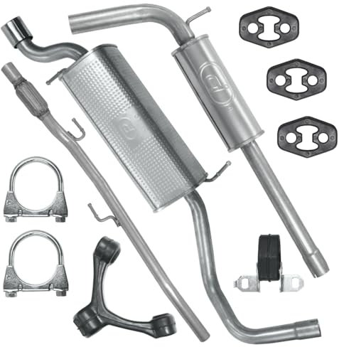 Polmo Schalldämpferset Auspuffanlage Auspuff für VW Polo 5 V 6R 2009-2017 1.2 TSI Schrägheck