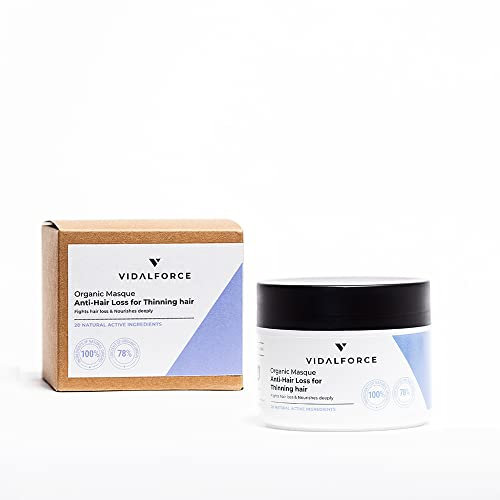 VidalForce Mascarilla Anticaida Cabellos Finos y sin Volumen | Detox Argán Karite y Jojoba Natural | Mascarilla Pelo Profesional Peluquerias | 200ml