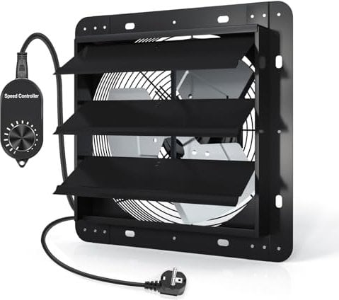 Aygrochy 300mm Ventilador extractor de aire con regulador, para calefacción, refrigeración, tiendas de crecimiento, hidroponía, uso doméstico, ventilación y extractor de aire.