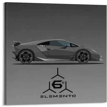 UNSGA Italienisches Rennwagen-Poster, Motiv: Sesto Elemento Supercar-Poster, dekorative Malerei, Leinwand, Wandposter und Kunstdruck, moderne Familienschlafzimmer-Dekoration, Poster, 70 x 70 cm