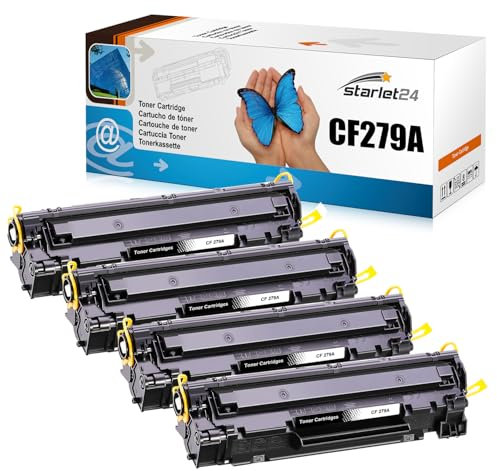 Starlet24 4X 79A CF279A Schwarz Toner Kompatible für HP 79A CF279A Tonerkartusche für Laserjet Pro M12 M12a M12w MFP M26 M26a M26nw