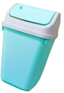 siduytin Plastic Swing Lid Classified Bin Home Office Rubbish Dustbin Kitchen Basket Rectangle Shape Paper Container Trash Can, Green