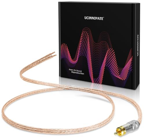 UCINNOVATE Cinch Lautsprecherkabel, 2m 13 AWG RCA Audiokabel zu blanken Lautsprecherkabel, RCA Stecker vergoldet zu Lautsprecherkabel Cinch Kabel für Verstärker und Subwoofer Audio Video AV Empfänger