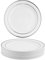 MATANA 25 Assiettes en Plastique Blanc Premium avec Bord Argenté (26cm) - Assiettes Blanches Solides, Réutilisables et Élégantes pour les Fêtes, les Mariages, les Anniversaires
