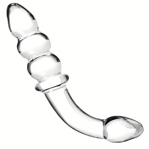 Double Ended Glass Dildo, Anal Beads – Perfect for G-Spot, Vaginal & Anal Play – Body-Safe, Lube Compatible, Waterproof Glass Dildo Toy – Hypoallergenic & Eco-Friendly – Ideal for Temperature Play