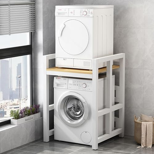 Genérico Organizadores Superiores para Lavadora y Secadora, Estante apilable para Lavadora y Secadora, Estante apilable de Acero para Lavadora y Secadora, Estante de Madera Resistente para Lavadora,