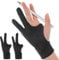 2 Pcs Artist Gloves Anti-fouling High-Elastic Two Finger Design, Drawing Glove Right Hand and Left Hand for Graphics Tablets, Pads and Art Creation (L, 23.5cm)