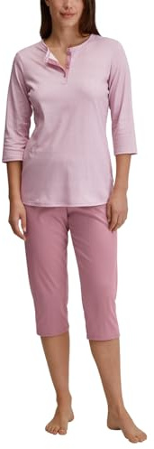 CALIDA Striped Dreams Capri-Pyjama Damen | Capri-Schlafanzug, weiche Interlock-Qualität und angenehmer Komfort