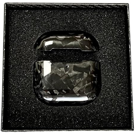 Forged Carbon AirPods 4 Case Hülle - unterstützt kabelloses Laden - Ultra dünn und stabil - nur für Apple AirPods 4 mit und ohne ANC (2024) - (Hochglanz)