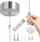 Eophmi 150 cm Silver Bathroom Pull Cord Light Switch with Chrome Cylindrical Handle