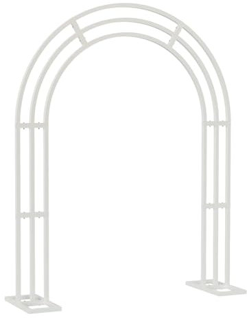 WJIAYAO Arch Backdrop Stand Large White Wedding Arch Stand 3 Layer Balloon Garden Backdrop Metal Rack Arch Frame Pergola Stand