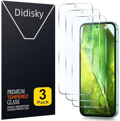 Didisky (3 Piezas Protector Pantalla para Google Pixel 8a 6.1, Cristal Templado 9H Dureza, Antihuellas, Sin Burbujas, Ultra Transparente, Ultra Resistente