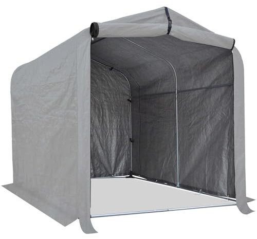 KAIDIDA - Caseta de jardín exterior (220 x 157 x 165 cm, 180 x 94 x 156 cm, tienda de almacenamiento impermeable para bicicleta y motocicleta, garaje con marco de acero galvanizado y techo de lona