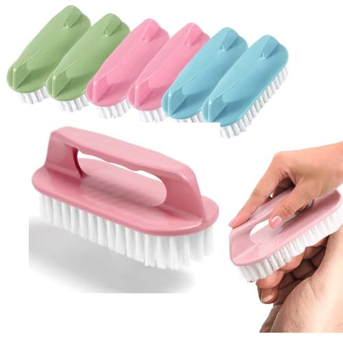 VINPAM 6 Pack Heavy-nail brushes for cleaning nails– Firm Plastic Bristle Scrubber for Deep Cleaning Nails & Toes, Multi-Use for Mechanics, Gardeners & UK Households