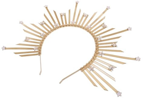 Gogogmee Sunburst Göttinnenkrone Haarreif aus Robustem Material Eleganter Kopfschmuck für Damen Leicht und Bequem für Kostümpartys Festivals und Alltag