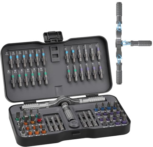 Samamoca Ratchet Screwdriver Set, 66 in 1 Magnetic Screwdriver Sets,Magnetic Screwdriver Sets,Ratchet Allen Key Set,Suitable for Furniture Assembly, Precision Electrical Appliance Repair