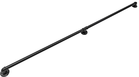 Corrimano per scale, ringhiere per scale interne in tubi in ferro zincato, ringhiera per scale, 2 m, corrimano da parete per soffitta, per bagno, porta asciugamani, terrazza, veranda (200 cm)