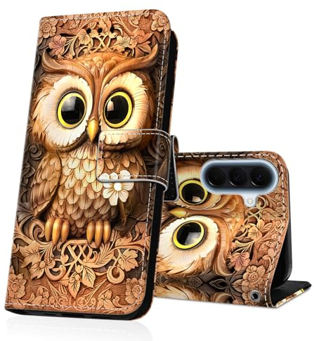 DiaryTown Handyhülle für Samsung Galaxy A57 5G Hülle Wallet Lederhülle Kartenfach Ständer Magnet Klapphülle Stoßfest Schutzhülle Flip Case Cover Brieftasche Handytasche - Z-Eule