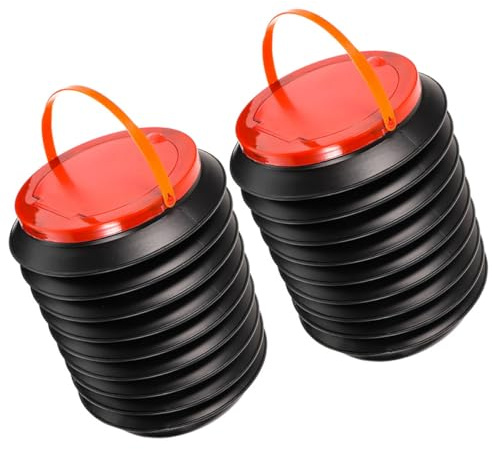 VALICLUD Poubelle de Camping Pliable 4l en Plastique Noir, Lot de 2, Conception Pliable Pratique pour Rangement Facile, pour Voyages la Plage et Garage