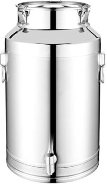 Générique Bidon A Lait - Bidon À Huile En Acier Inoxydable - Huile D Olive avec Robinet, Fût avec Robinet pour Huiles, Boucle De et Joint D'étanchéité En Silicone, pour Lait et Vin