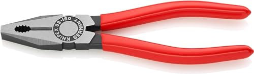 KNIPEX Kombizange mit Kunststoff überzogen schwarz atramentiert 180 mm, 03 01 180 EAN