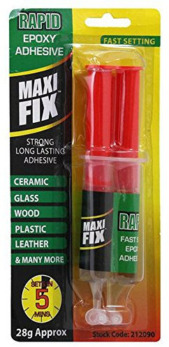 Maxifix Rapid Epoxy Adhesive – Strong, Long-Lasting Bond; Equal Dispensing of Resin & Hardener with One Push; 5-Minute Fast Set Time; Perfect for Ceramic, Glass, Wood, Plastic & More