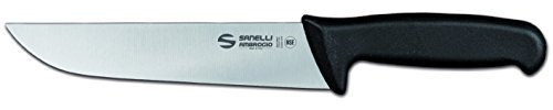 Sanelli Ambrogio Ambrogio Sanelli-Supra-Coltello Francese. Manico Ergonomico in Polipropilene, Colore: Nero. Lama: Larga Liscia, Nitro-B Inox all'azoto. Cm: 20, Stainless Steel, Grigio, 20 cm