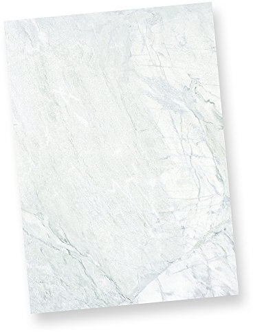 TATMOTIVE 48-0050 Marmor DIN A4 50 BLATT Briefpapier Grau - Blau marmoriert