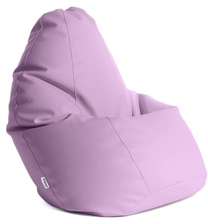 Avalon Puff Poltrona Sacco Grande Bag L Mamba 80x80x125cm - 300 Litri Made in Italy in Finta pelle Imbottito per Ambiente Interno ed Esterno Colore Lilla