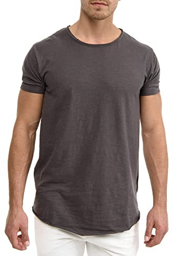 Indicode Herren Willbur Tee T-Shirt mit Rundhals-Ausschnitt | Herrenshirt Sommershirt Iron, XL