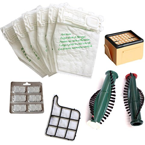 tekehom Staubsaugerbeutel, Hepa Filter, Motorschutzfilter, Rundbürsten EB350/351, Lufterfrischer für Vorwerk Kobold 135, 136