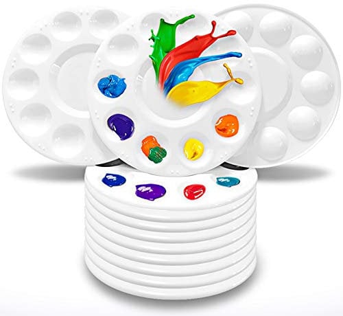 Hulameda 12 Pcs Paint Palettes, Paint Palette Tray Plastic for Kids and Adults to Create DIY Craft Professional Art Painting