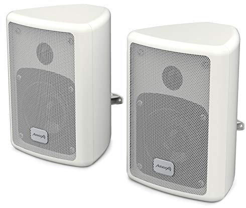 Audibax PR-41W Pareja Altavoces Estantería HiFi y Sonorización 75 W Soporte Pared Incluido Blanco