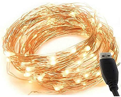 MSC - 23ft / 7m - 70 Led's USB Fairy Lights Powered LED Warm White Coloured String Fairy Lights On Copper Cable, Ideal for Christmas, Xmas, Party,Wedding,Decoration Warm-USB-7m