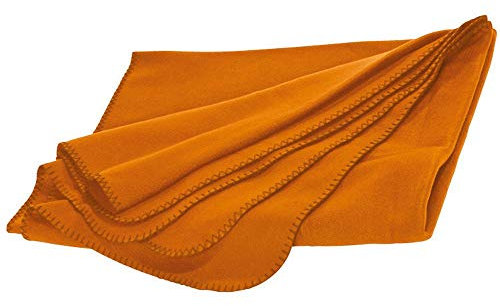 noTrash2003 XL Fleecedecke im Kissen mit rundumlaufenden Reissverschluss Kuscheldecke Hausdecke Tagesdecke Wohndecke Sofadecke in einem ca. 180x120 cm (Orange)