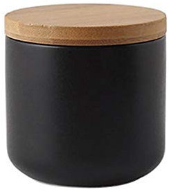 Tea Storage Containers Airtight, Ceramics Tea Canister Tea Caddy, Portable Sealed Storage Can/Honey/Seed/Coffee (Black 7.03oz/200ml)
