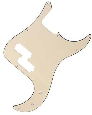 EXCEART Pickguard E-Bass Scratch Plate 13 Loch Pickguard Gitarre Scratch Plate Pick Guard für 4-Saitige Gitarre Ersatzteil (Beige) Standard Bass Scratch Plate Pickguard Vintage