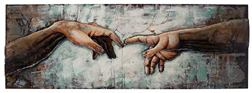 Handgefertigtes Metallbild 3D-Optik Verschiedene Größen Kunst Bild Wandbild (Michelangelo groß)